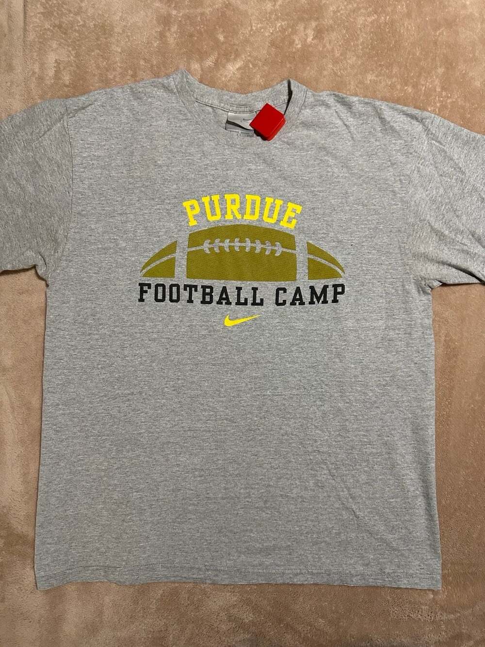 Nike Purdue Football Camp Graphic T-Shirt Gray Size Large